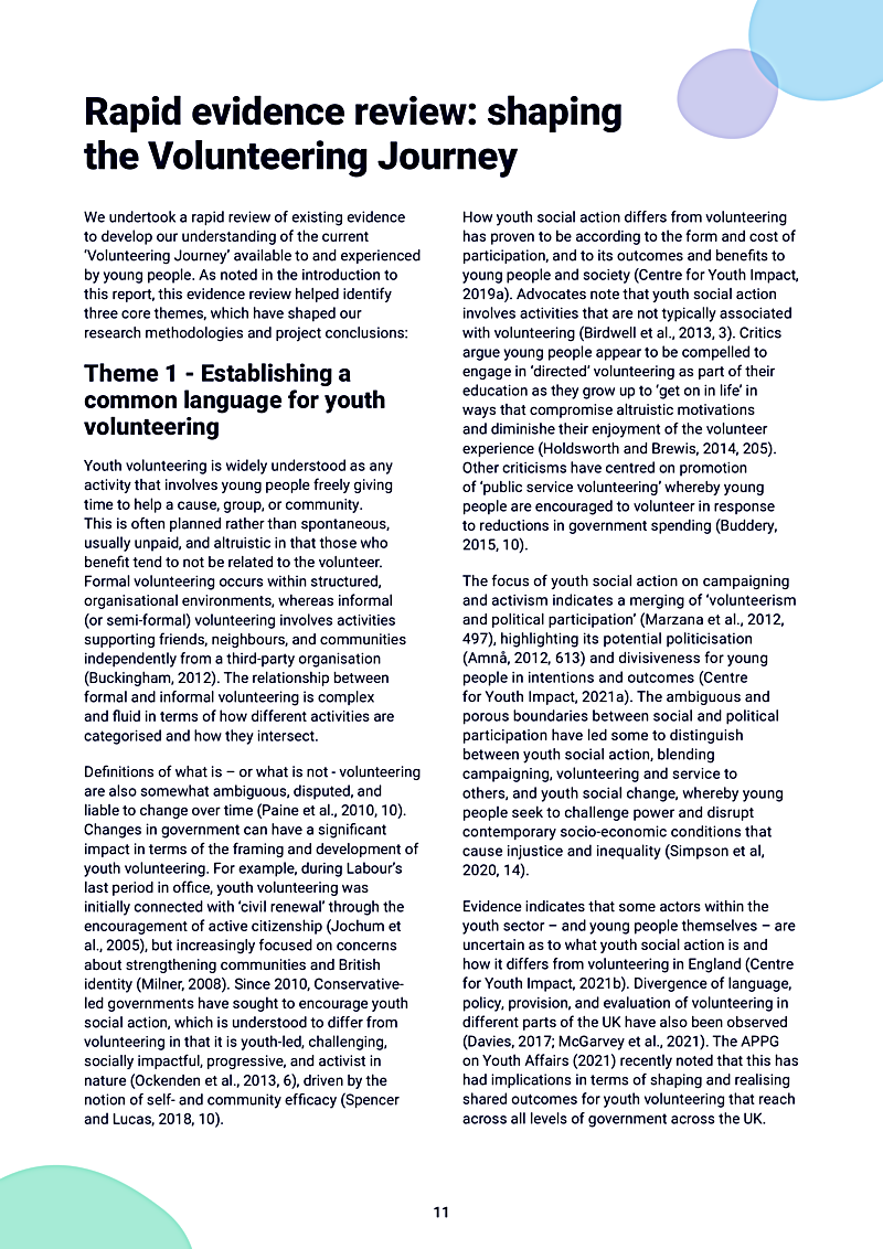 Rapid evidence review: shaping the Volunteering Journey