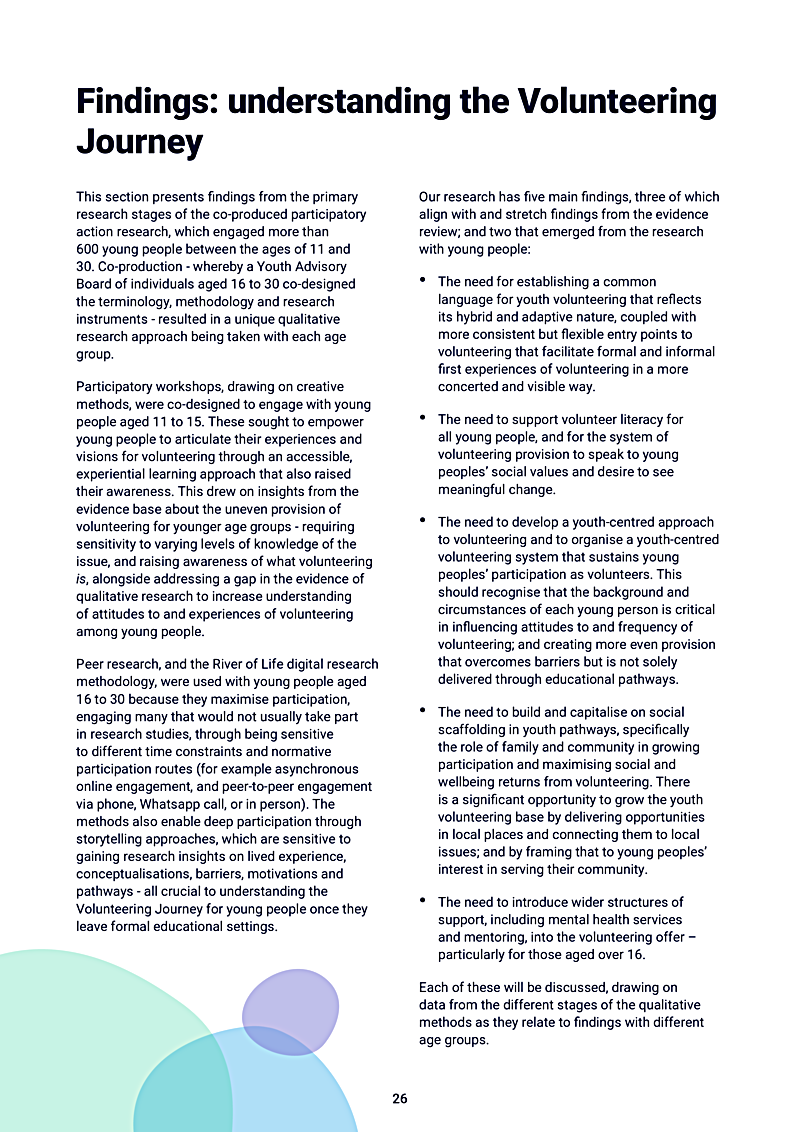 Findings: understanding the Volunteering Journey