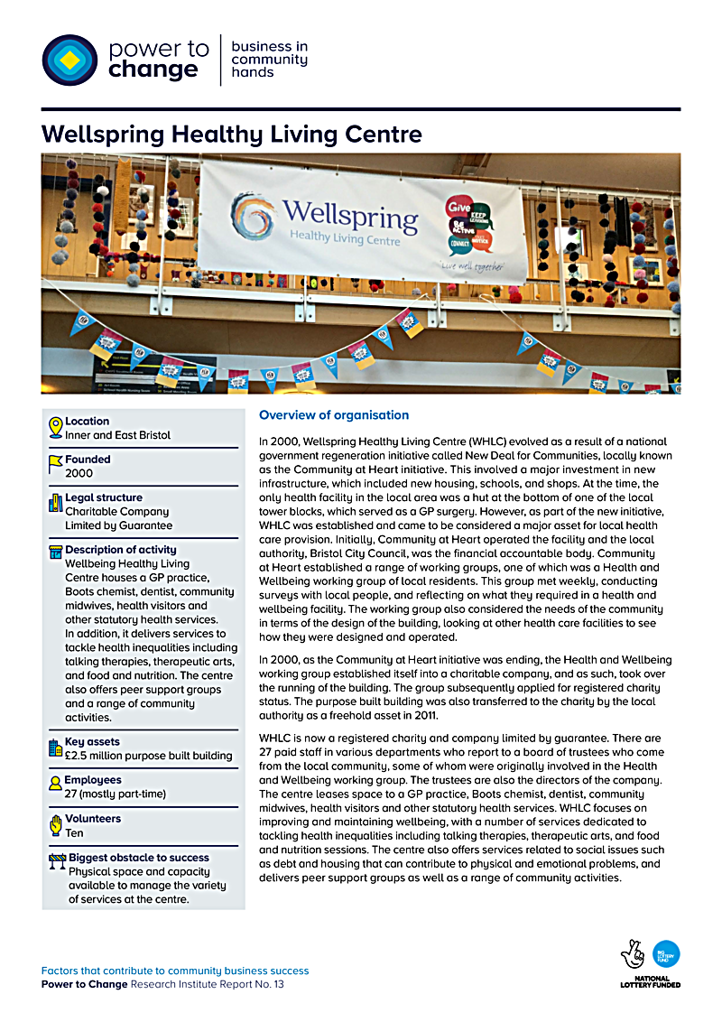 Wellspring Healthy Living Centre