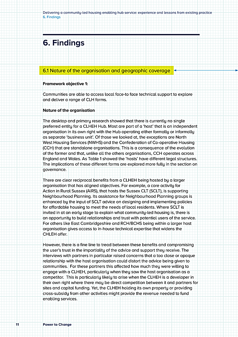 Delivering a community-led housing enabling hub service: experience and lessons from existing practice 6. Findings