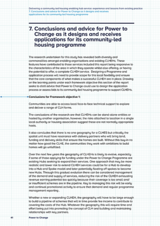 Delivering a community-led housing enabling hub service: experience and lessons from existing practice 7. Conclusions and advice for Power to Change as it designs and receives applications for its community-led housing programme