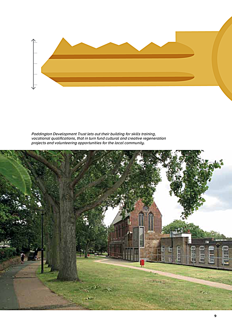 Paddington Development Trust lets out their building for skills training, vocational qualifications, that in turn fund cultural and creative regeneration projects and volunteering opportunities for the local community.