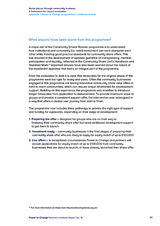 Better places through community business: A framework for impact evaluation Appendix 1: Power to Change programmes evidence to date